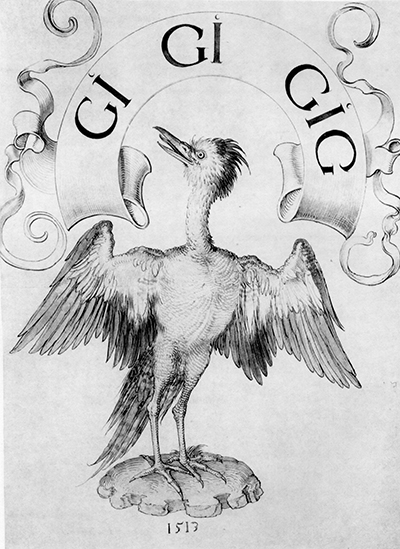 Draft for a Book Sign Crane Albrecht Durer